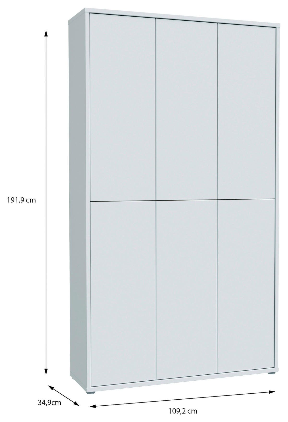 Dulap Pentru Pantofi 109,2/191,9/34,9 cm  - gri deschis/gri, Basics, plastic/material pe bază de lemn (109,2/191,9/34,9cm) - Modern Living
