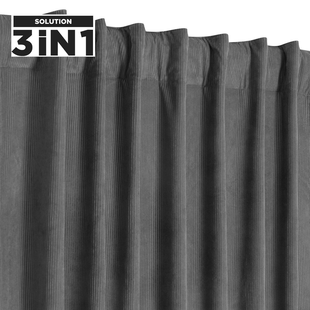 FERTIGVORHANG blickdicht  - Grau, Basics, Textil (140/240cm)