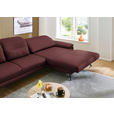 ECKSOFA in Echtleder Brombeere  - Brombeere/Schwarz, Design, Leder/Metall (332/193cm) - Dieter Knoll