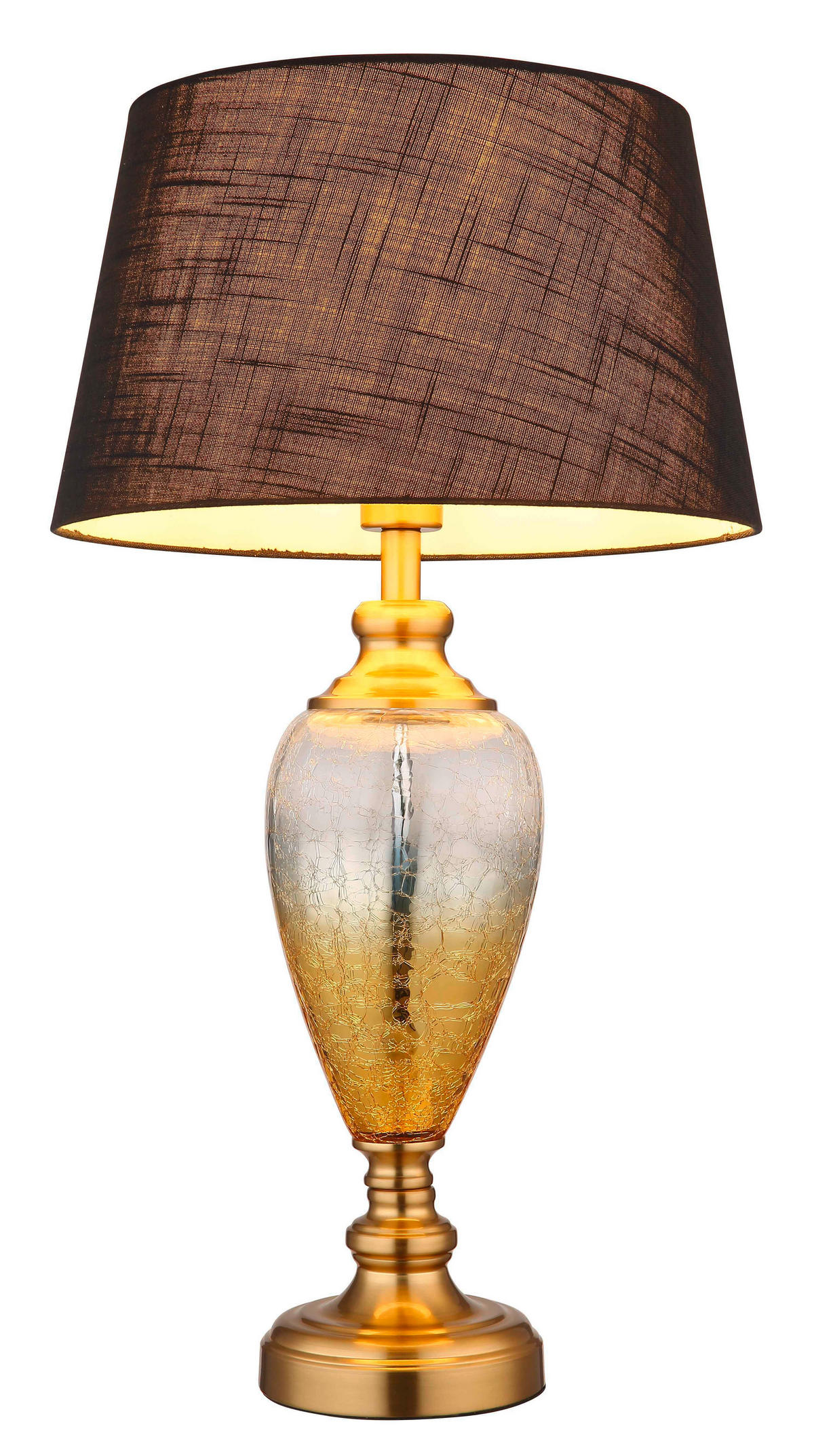 TISCHLEUCHTE - Klar/Messingfarben, Konventionell, Glas/Textil (38/66cm) - Globo