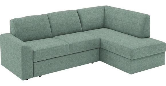 ECKSOFA in Webstoff Türkis  - Türkis/Schwarz, KONVENTIONELL, Kunststoff/Textil (224/165cm) - Xora