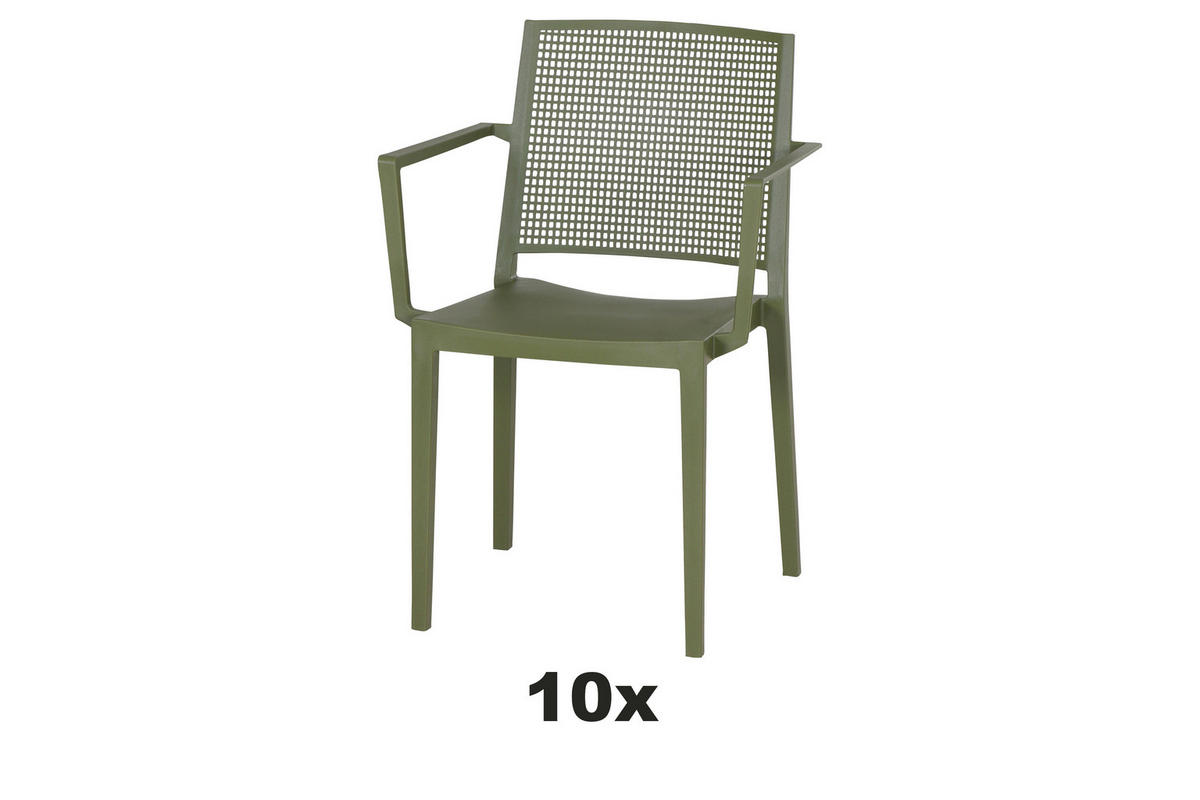 GARTENSESSEL-SET Kunststoff Grün  - Grün, Basics, Kunststoff (57/80/56cm) - Siena Garden