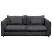 SCHLAFSOFA in Mikrovelours Schwarz  - Schwarz, KONVENTIONELL, Kunststoff/Textil (237/94/117cm) - MID.YOU