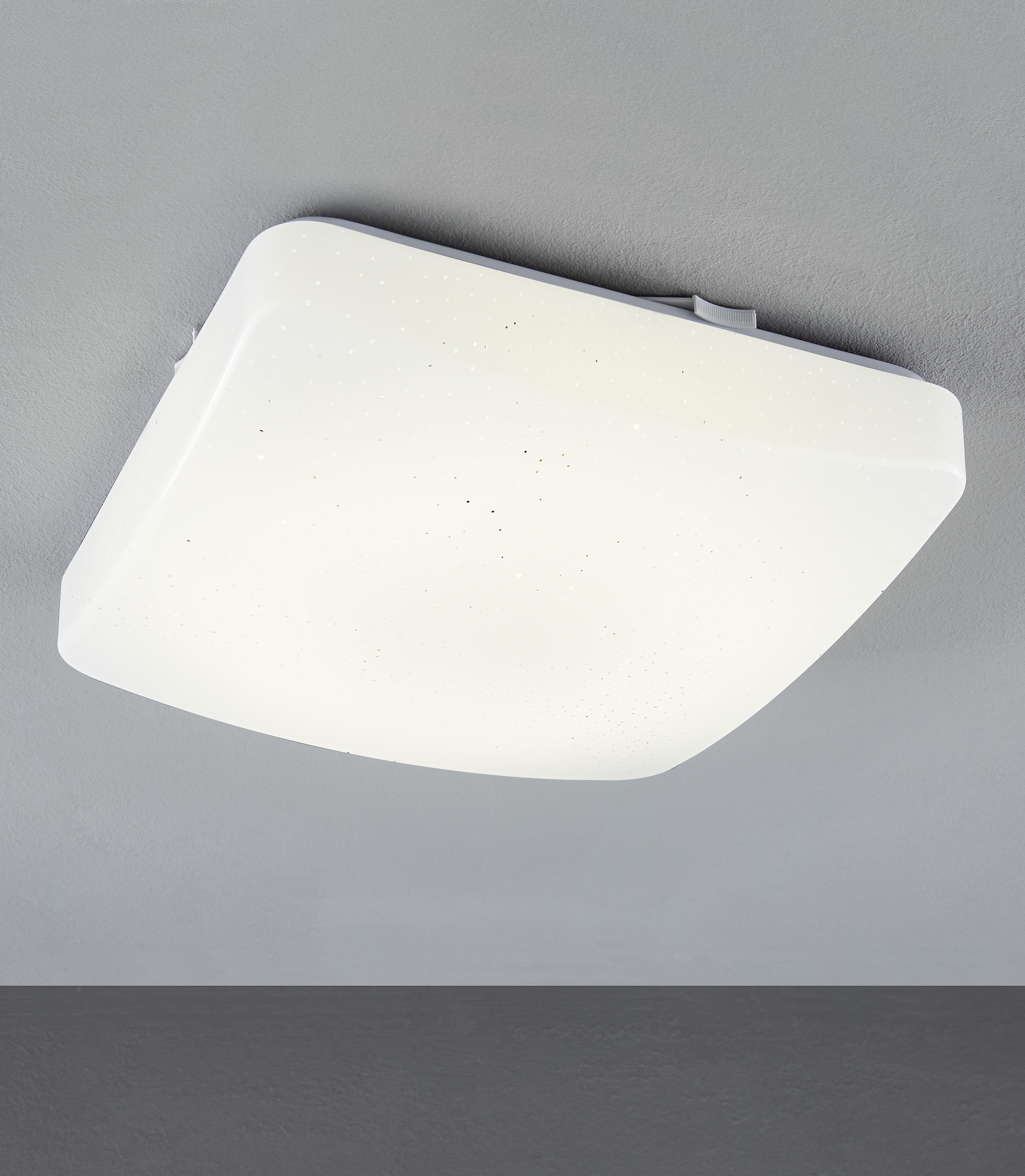 LED STROPNÁ LAMPA, 27/27/6 cm - biela, Basics, kov/plast (27/27/6cm) - Boxxx
