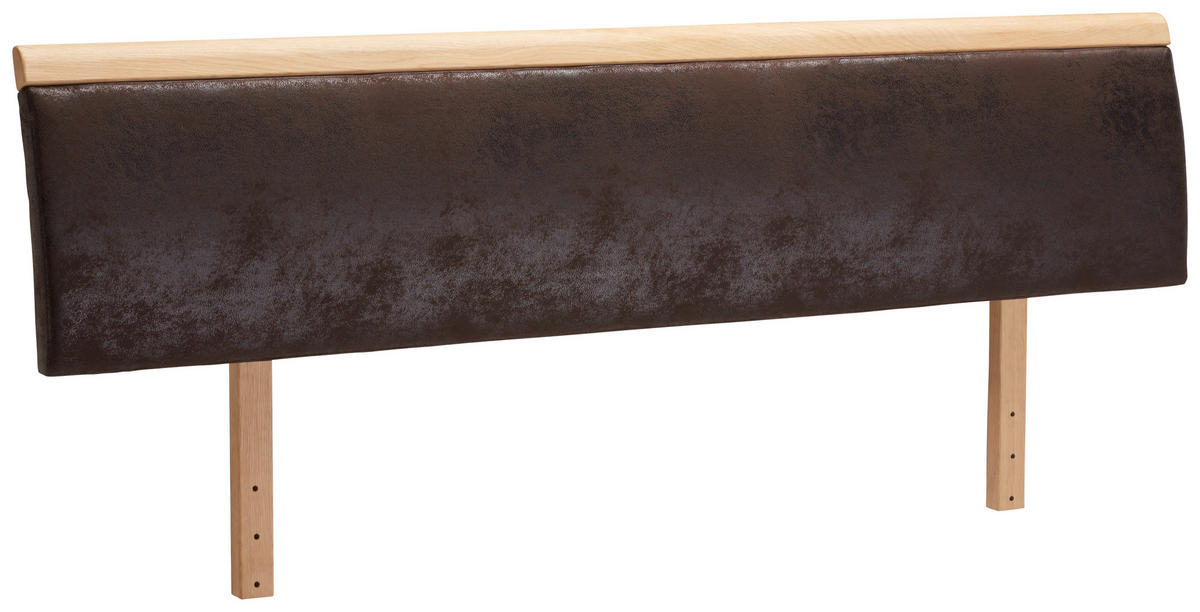 KOPFTEIL  in Braun, Eichefarben  - Eichefarben/Braun, Natur, Holz/Textil (97/44/2,5cm) - Linea Natura