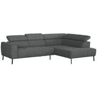 ECKSOFA in Webstoff Dunkelgrau  - Dunkelgrau/Schwarz, Design, Textil/Metall (280/205cm) - Xora