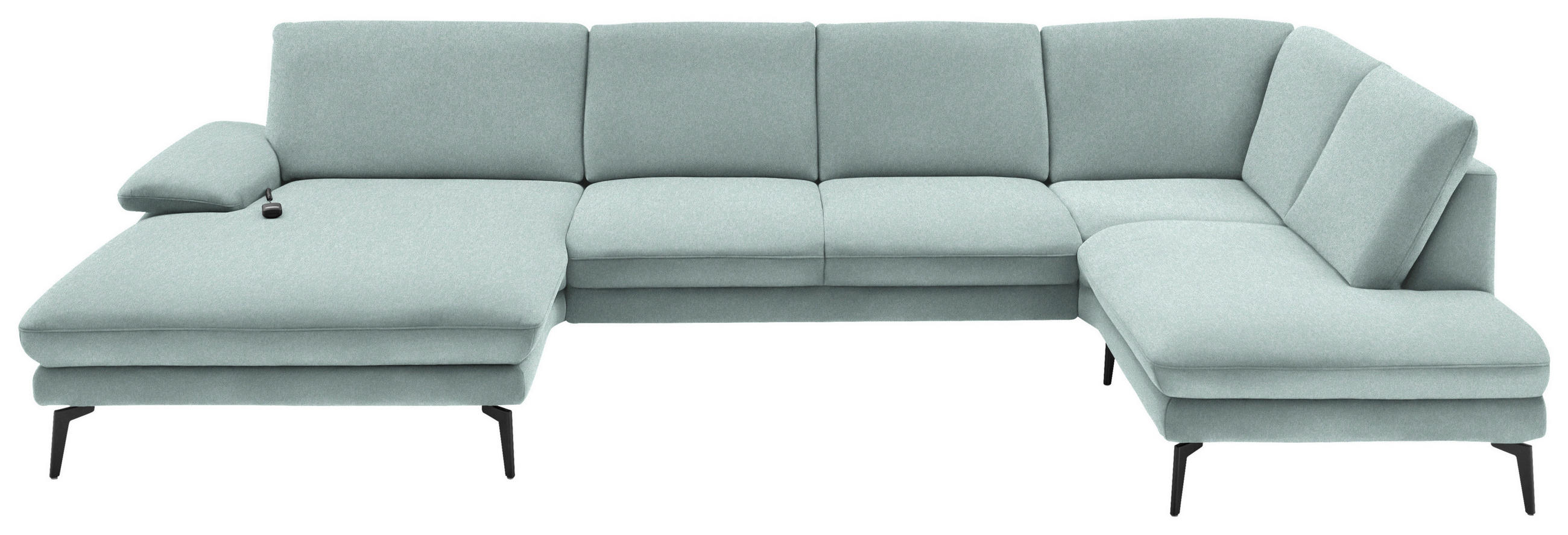WOHNLANDSCHAFT in Webstoff Mintgrün  - Schwarz/Mintgrün, Design, Textil/Metall (180/344/208cm) - Dieter Knoll
