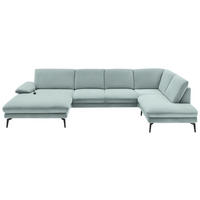 WOHNLANDSCHAFT in Webstoff Mintgrün  - Schwarz/Mintgrün, Design, Textil/Metall (180/344/208cm) - Dieter Knoll