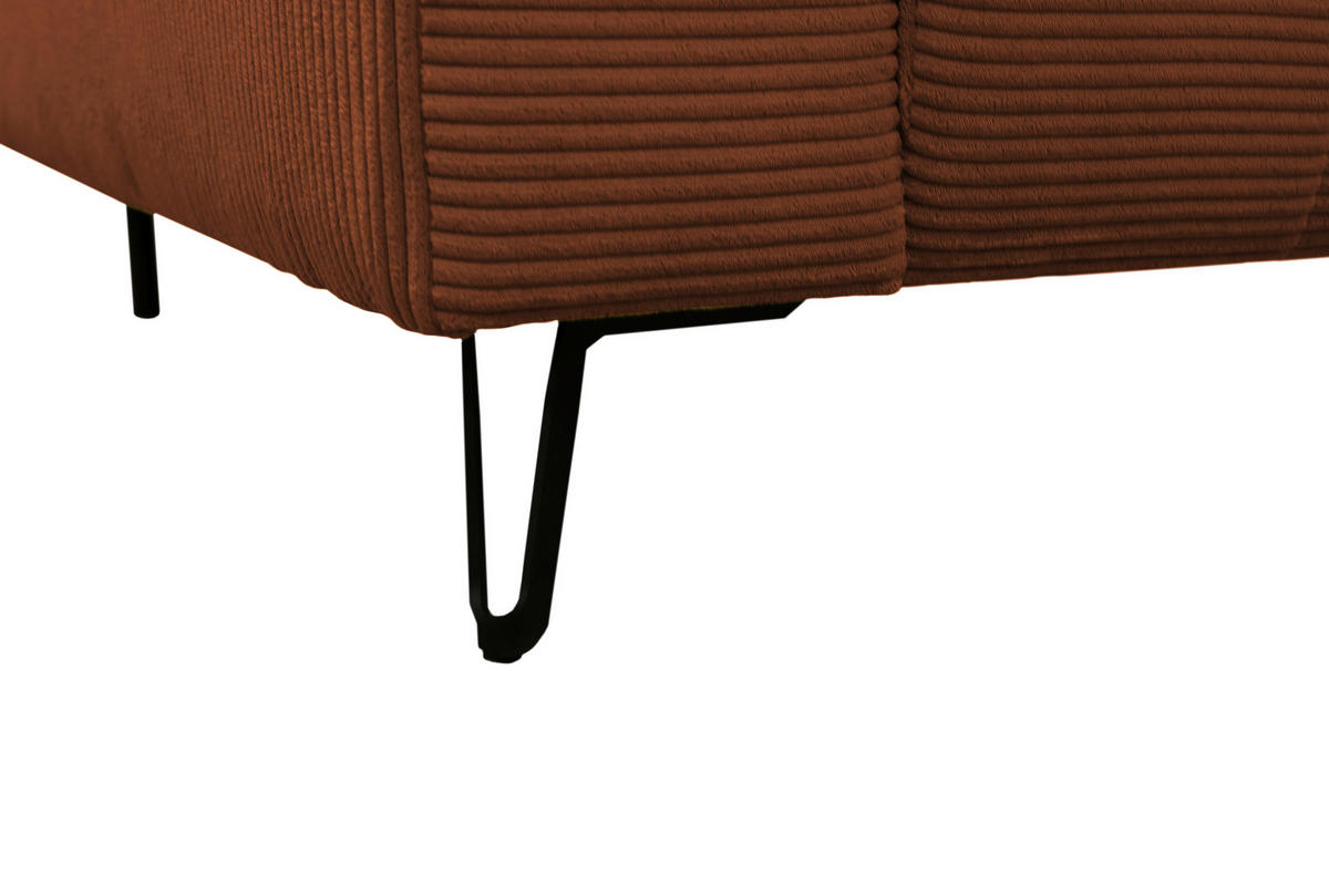 BIGSOFA Cord Kupferfarben  - Schwarz/Kupferfarben, KONVENTIONELL, Textil/Metall (246/100/116cm) - Carryhome