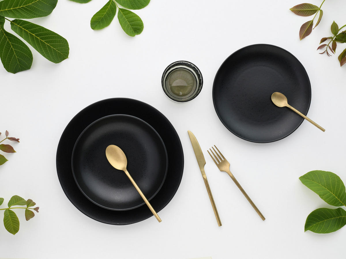 JEDÁLENSKÝ SERVIS, kamenina - čierna, Basics, keramika - Creatable