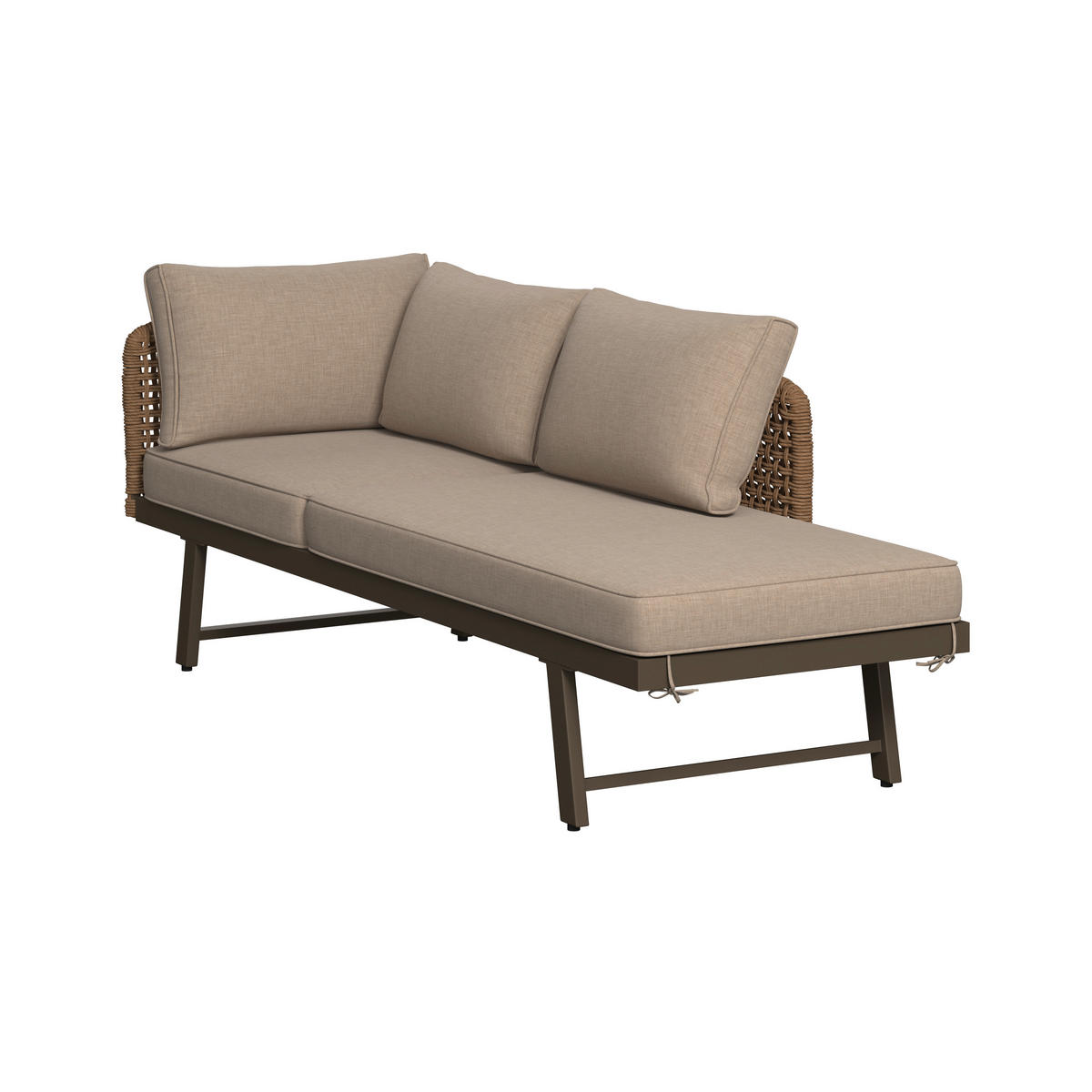 LOUNGE GARNITURA ogljikovo jeklo  - bežrjava/rumena, Moderno, kovina/umetna masa (200/67/68cm) - Beldano