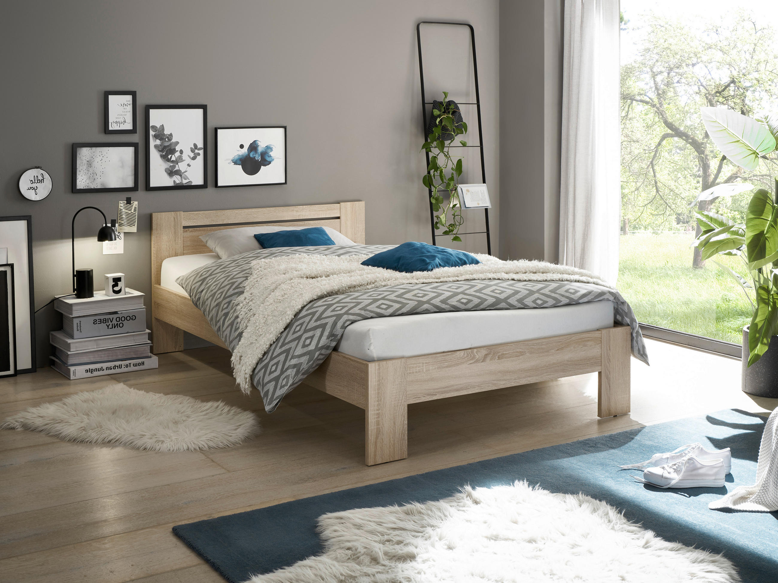 BETT 120/200 cm  in Sonoma Eiche  - Sonoma Eiche, KONVENTIONELL, Holzwerkstoff (120/200cm) - Carryhome