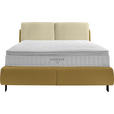 BOXSPRINGBETT 180/200 cm  in Creme, Senfgelb  - Senfgelb/Creme, Design, Textil/Metall (180/200cm) - Johann Jakob