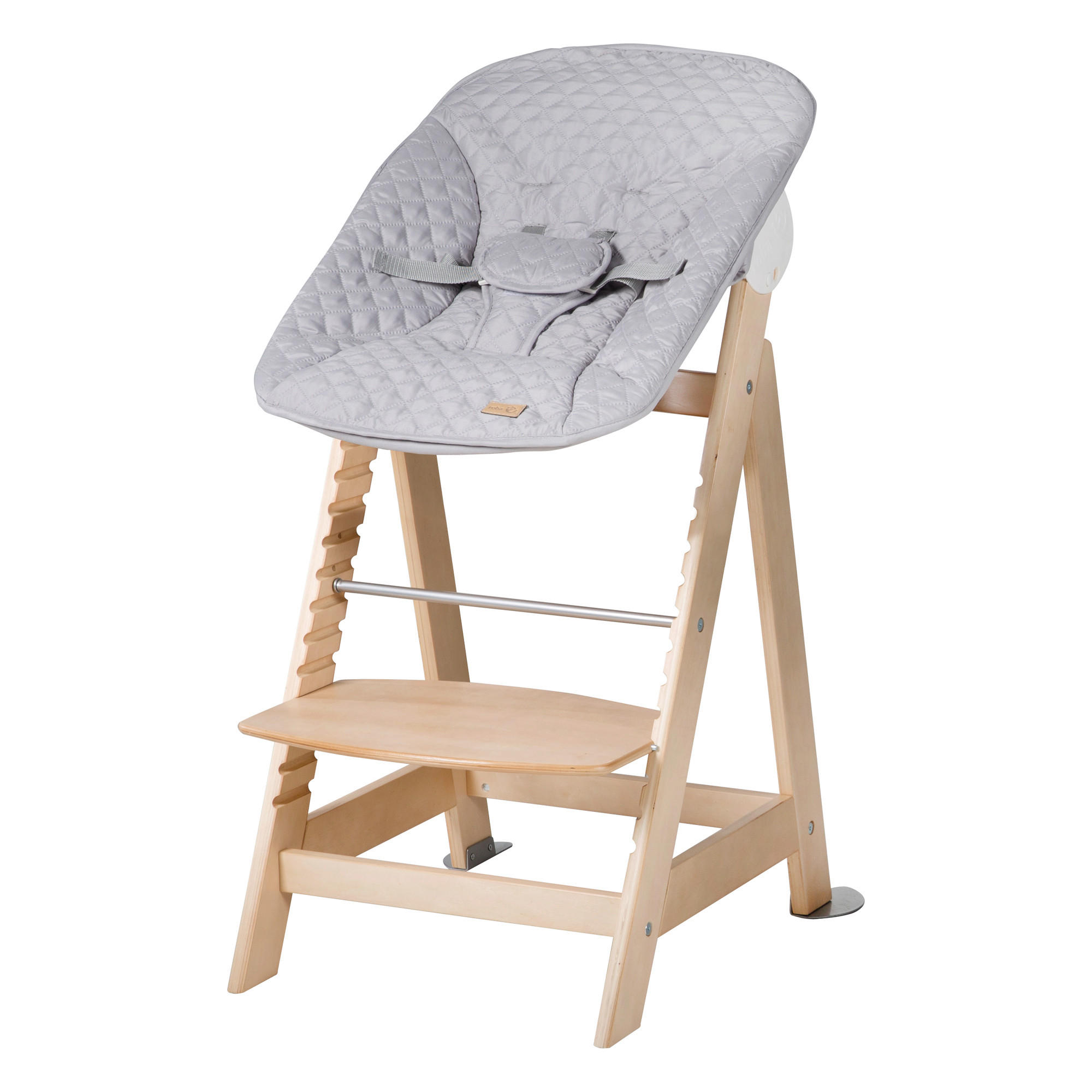 HOCHSTUHL roba Style Born Up Grau, Naturfarben, Silberfarben  - Silberfarben/Naturfarben, Basics, Holzwerkstoff/Textil (52/94/66,5cm) - Roba