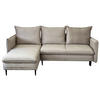 ECKSOFA Beige Flachgewebe  - Beige/Schwarz, Design, Holz/Kunststoff (170/235cm) - MID.YOU