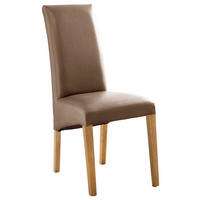 STUHL Lederlook Cappuccino, Eichefarben  - Eichefarben/Cappuccino, KONVENTIONELL, Holz/Textil (47/102/57cm) - Carryhome