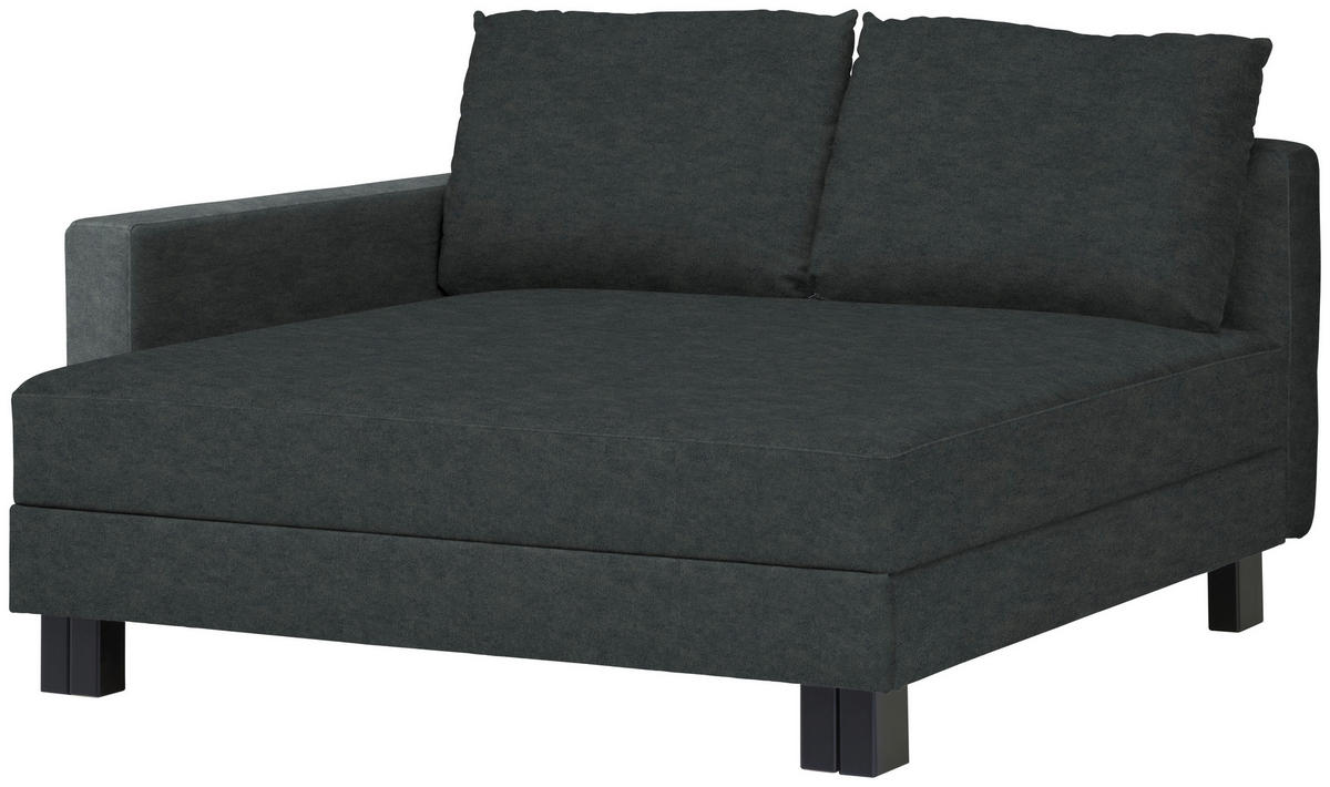 LIEGE  in Velours Anthrazit  - Eiche dunkel/Anthrazit, MODERN, Holz/Textil (137/72/155cm) - Joka