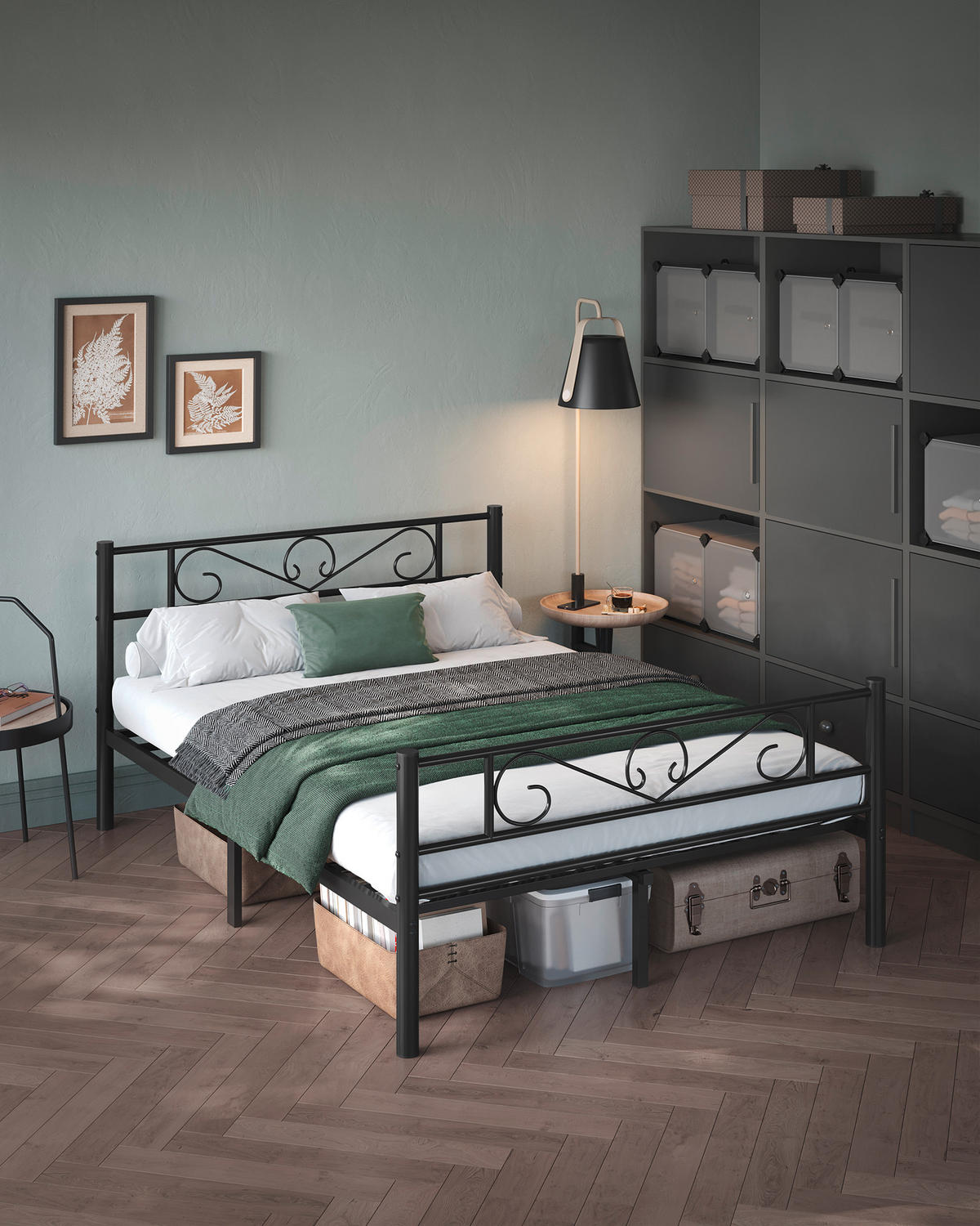 KOVOVÁ POSTEL, 140/190 cm černá - černá, Basics, kov (140/190cm) - Boxxx