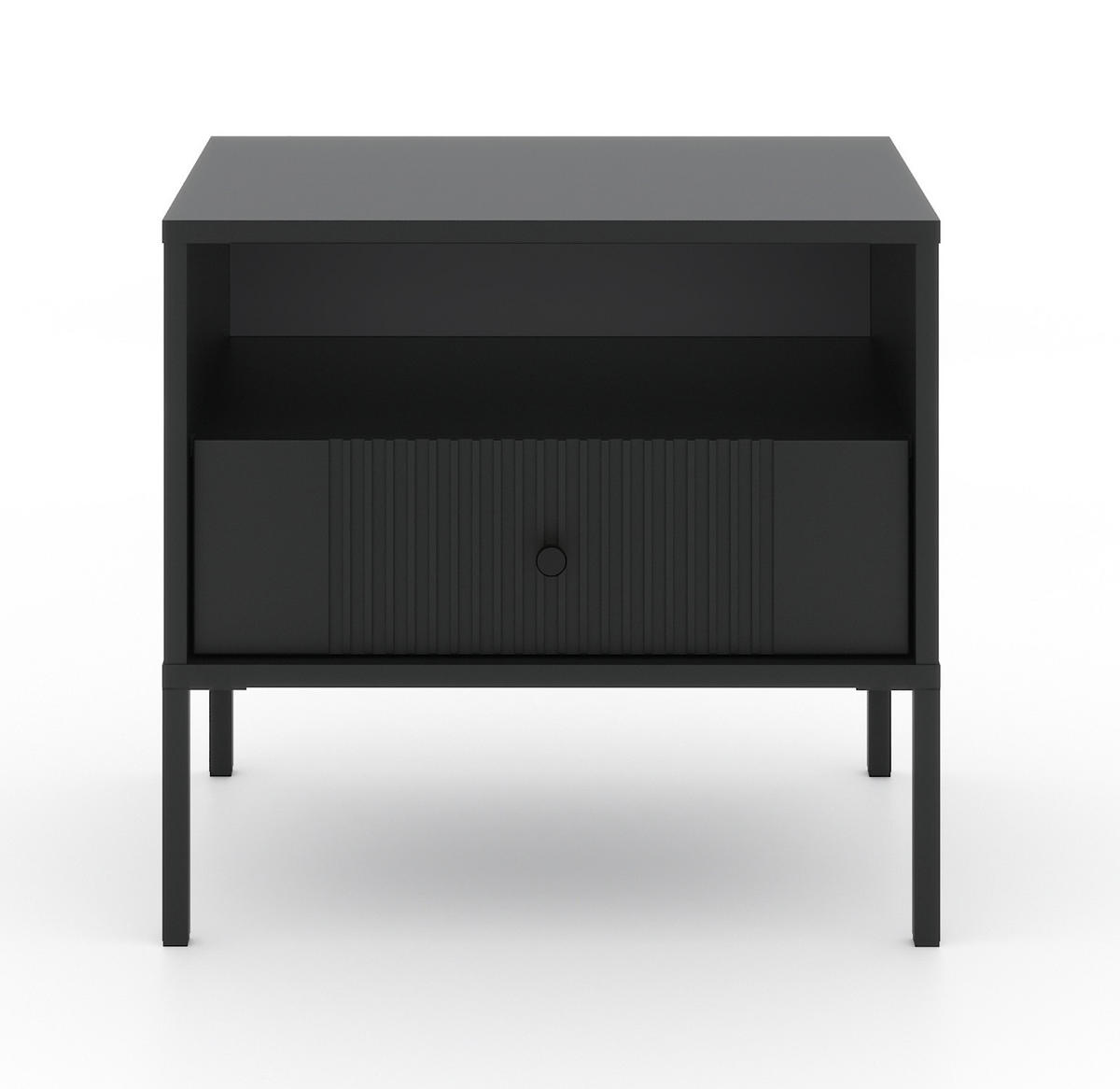 NACHTSCHRANK 54/39/50,5 cm  - Schwarz, Design, Holzwerkstoff/Metall (54/39/50,5cm) - Boxxx