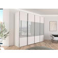 SCHWEBETÜRENSCHRANK  in Weiß, Seidengrau  - Chromfarben/Seidengrau, KONVENTIONELL, Glas/Holzwerkstoff (271/223/68cm) - Novel