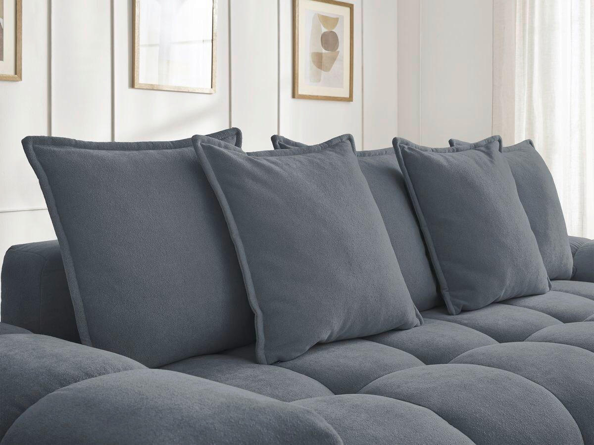 3-SITZER-SOFA EVEREST Struktur Dunkelblau  - Schwarz/Dunkelblau, MODERN, Kunststoff/Textil (278/90/115cm)