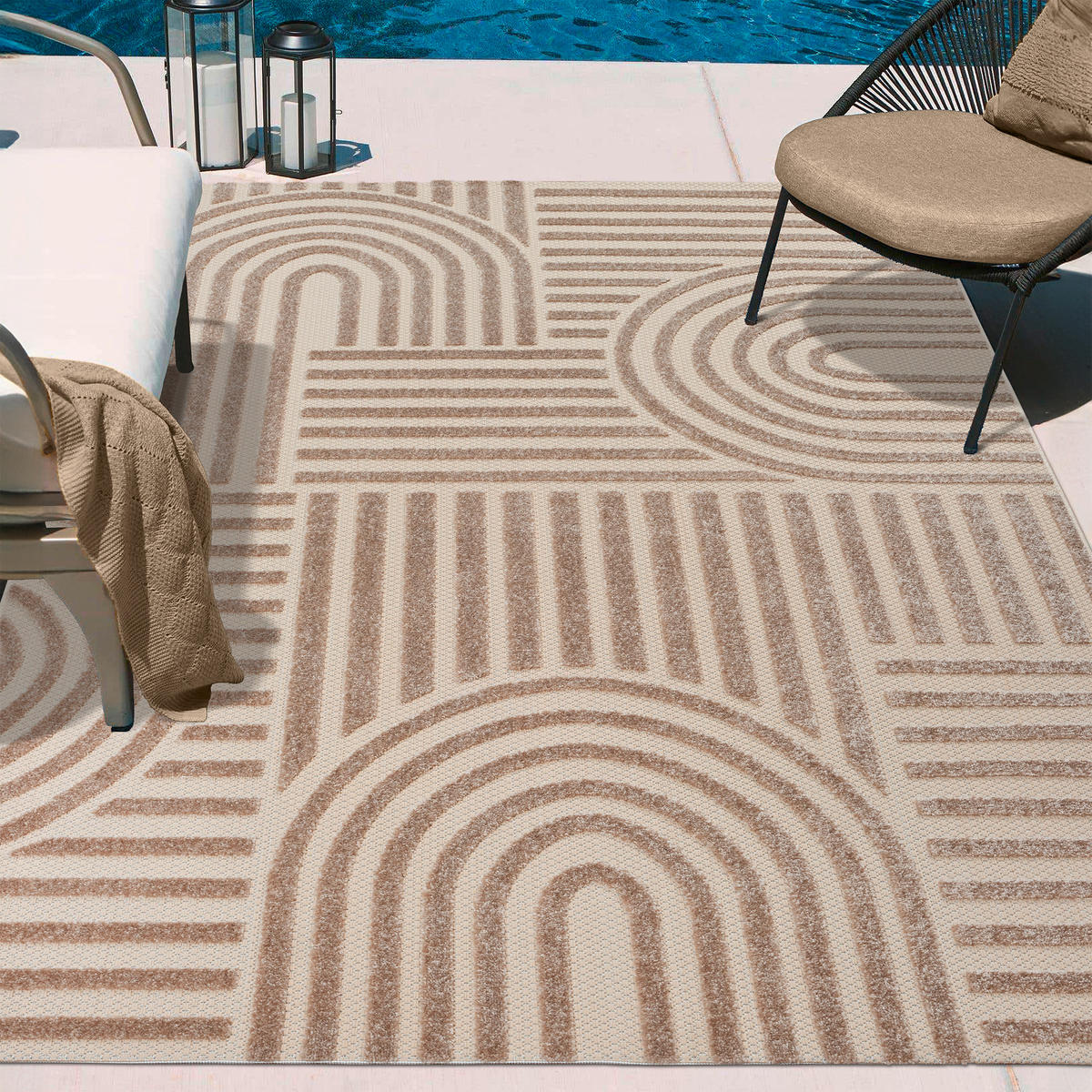 OUTDOORTEPPICH 60/110 cm Berlin Beige  - Beige, Basics, Kunststoff/Textil (60/110cm)