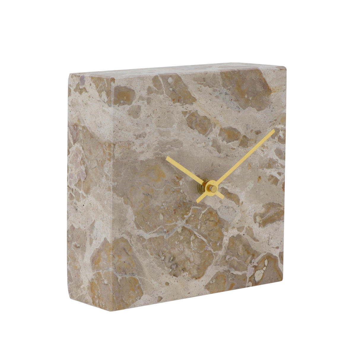 TISCHUHR Beige 15/15/6,4 cm  - Beige, Basics, Stein (15/15/6,4cm)