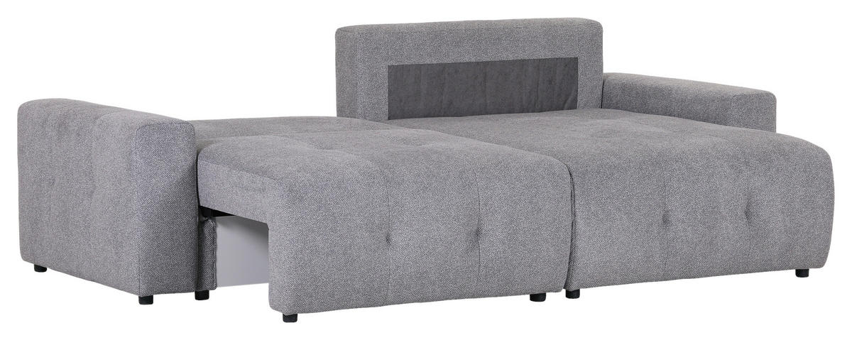 ECKSOFA in Velours Grau  - Schwarz/Grau, Konventionell, Kunststoff/Textil (247/156cm) - Carryhome