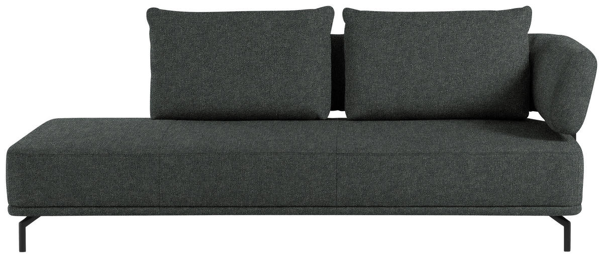 RÉCAMIERE in Flachgewebe Dunkelgrau  - Dunkelgrau/Schwarz, Design, Textil/Metall (227/89/101cm) - Dieter Knoll