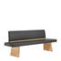 SITZBANK Echtleder Wildeiche furniert, mehrschichtige Massivholzplatte (Tischlerplatte) Eichefarben, Schwarz - Eichefarben/Beige, KONVENTIONELL, Leder/Holz (220/88/59cm) - Voglauer