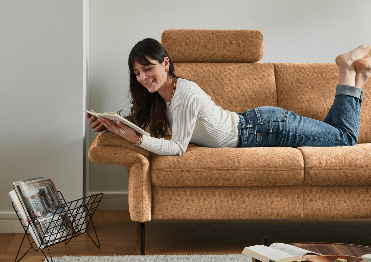 ECKSOFA in Flachgewebe Gelb  241/190 cm  - Gelb/Schwarz, KONVENTIONELL, Textil/Metall (241/190cm) - Beldomo Comfort