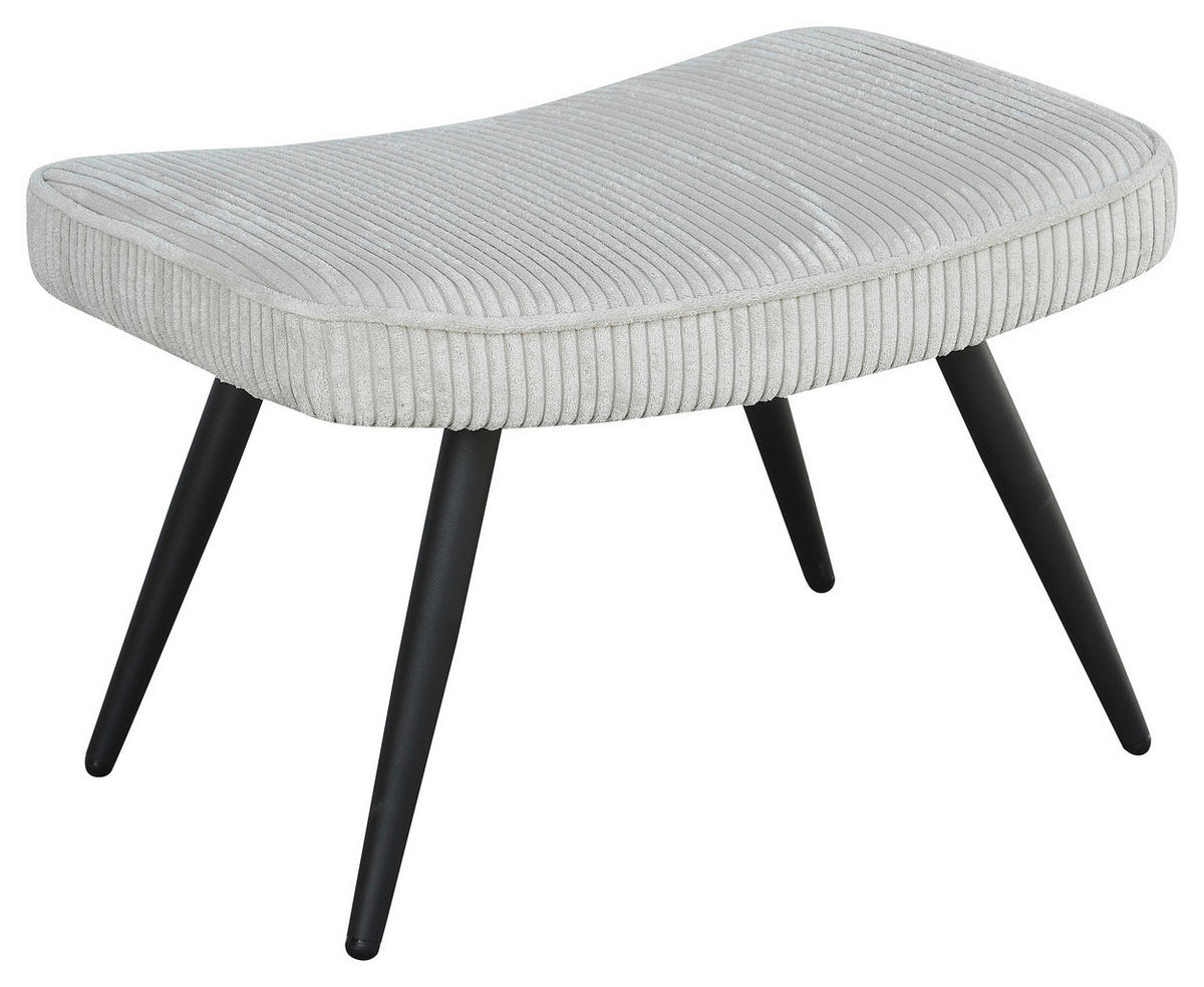 HOCKER Cord Elfenbein  - Elfenbein/Schwarz, Basics, Textil/Metall (60/39/41cm) - MID.YOU