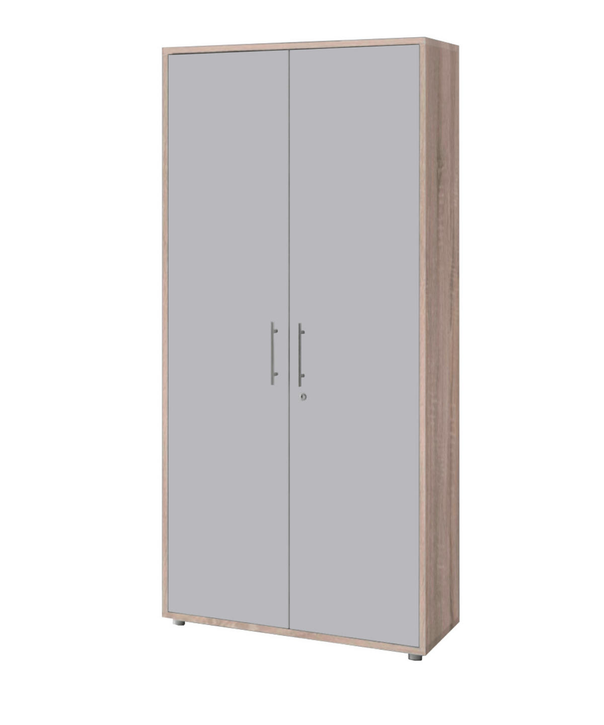 AKTENSCHRANK Hellgrau, Sonoma Eiche  - Hellgrau/Grau, MODERN, Holzwerkstoff (168,8/185,6/33cm) - MID.YOU