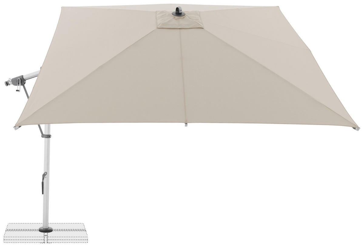 AMPELSCHIRM 300x300 cm  - Hellgrau/Naturfarben, Basics, Textil/Metall (300/300cm) - Doppler
