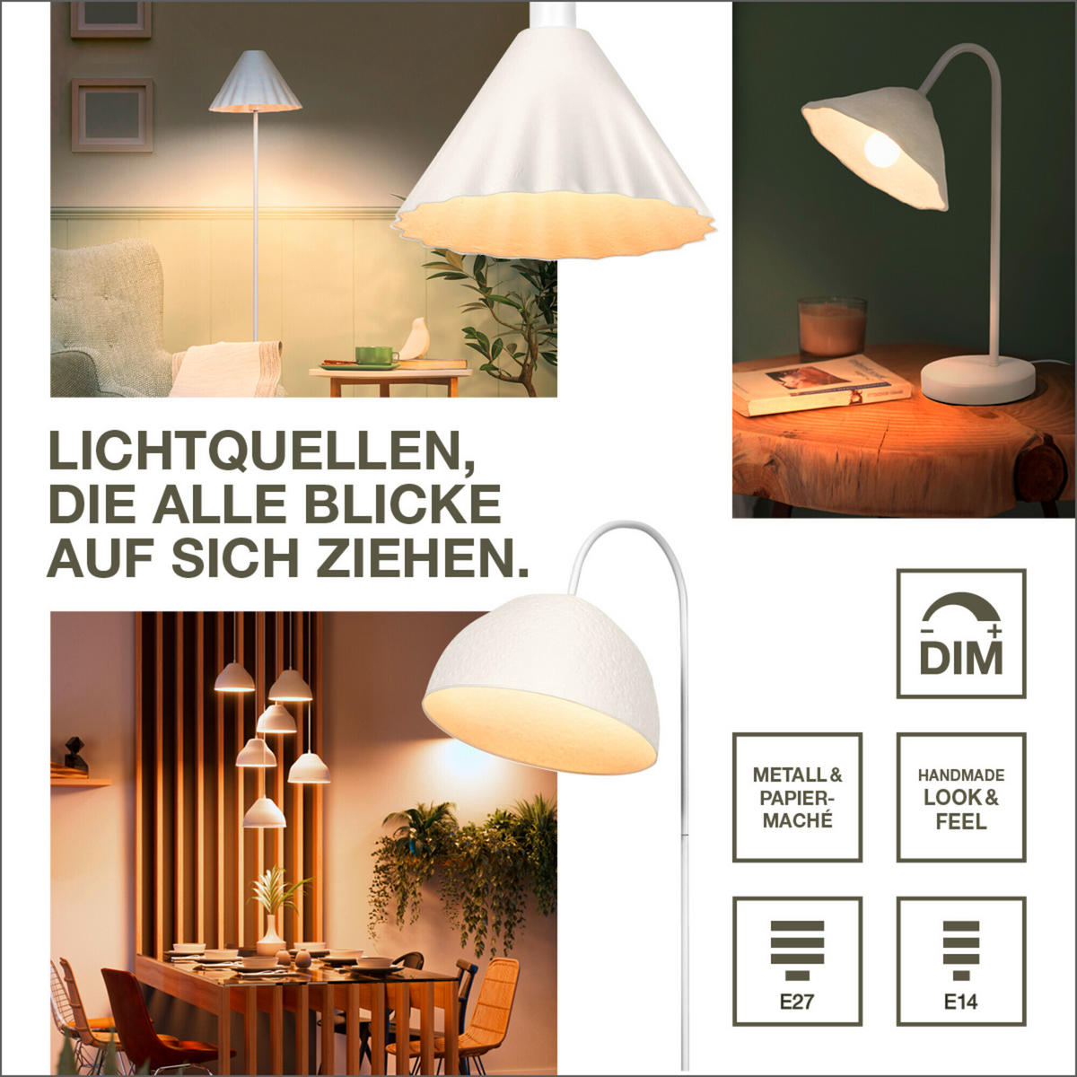 DECKENLEUCHTE 37,5/28,8 cm   - KONVENTIONELL, Papier/Metall (37,5/28,8cm) - Ledvance