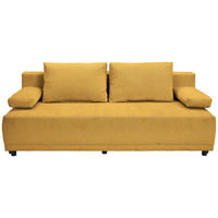 SCHLAFSOFA  mit Stoffauswahl, Liegefunktion, Schlafen auf Sitzhöhe, Rücken echt Chenille Senfgelb  - Senfgelb/Schwarz, KONVENTIONELL, Kunststoff/Textil (201/72/98cm) - Carryhome