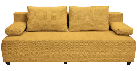SCHLAFSOFA in Chenille Senfgelb - Senfgelb/Schwarz, KONVENTIONELL, Kunststoff/Textil (201/72/98cm) - Carryhome