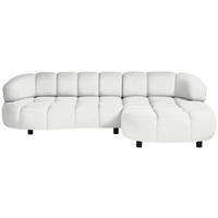 ECKSOFA in Cord, Velours Ecru  284/183 cm  - Ecru/Schwarz, Design, Holz/Textil (284/183cm) - Welnova