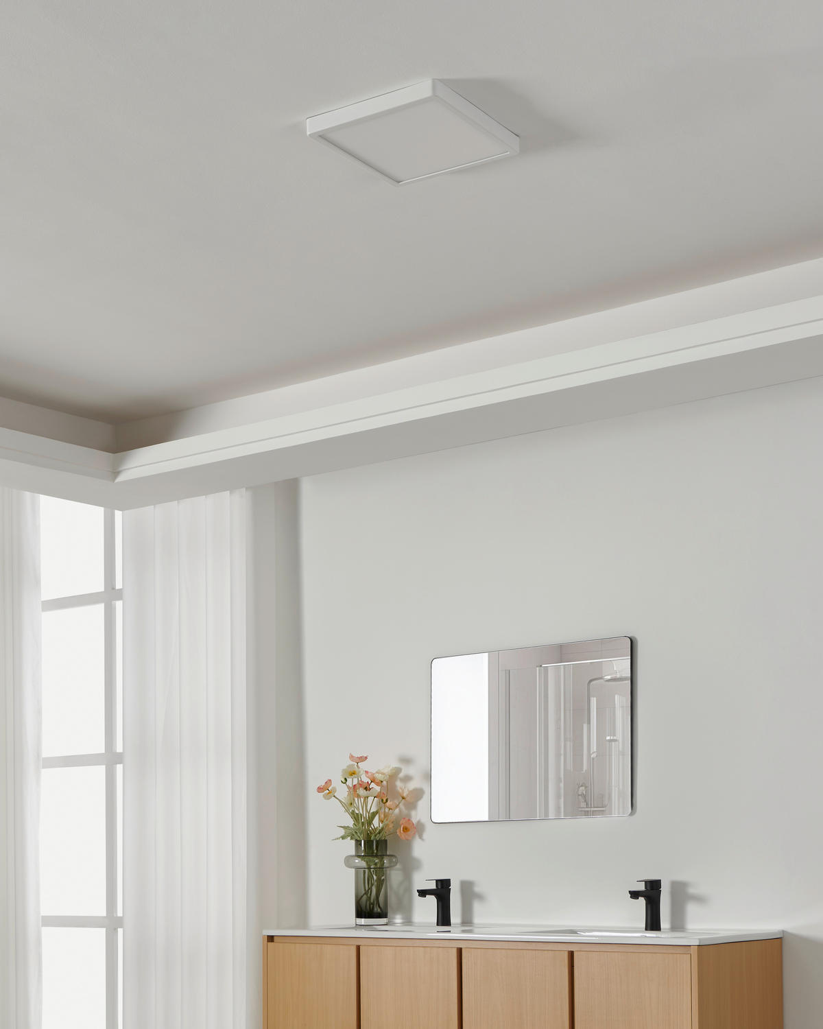 BADEZIMMER-DECKENLEUCHTE Fueva 5 28.5/28.5/3 cm  - Weiß, KONVENTIONELL, Kunststoff/Metall (28.5/28.5/3cm) - Eglo