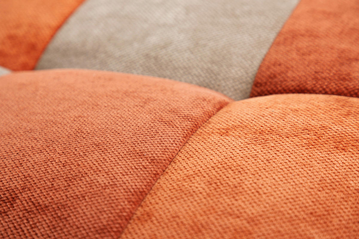 SCHLAFSOFA Chenille Orange, Hellbraun, Dunkelorange  - Hellbraun/Dunkelorange, Design, Holz/Textil (180/77/91cm) - MID.YOU