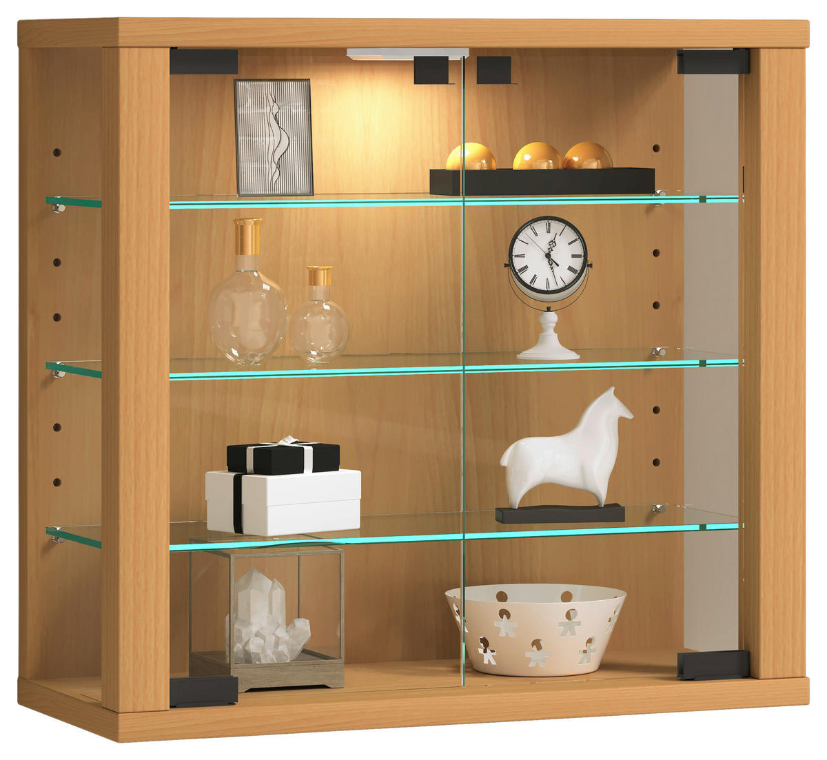 HÄNGEVITRINE in Buchefarben  - Buchefarben, Design, Glas/Holzwerkstoff (43/40/18cm) - MID.YOU
