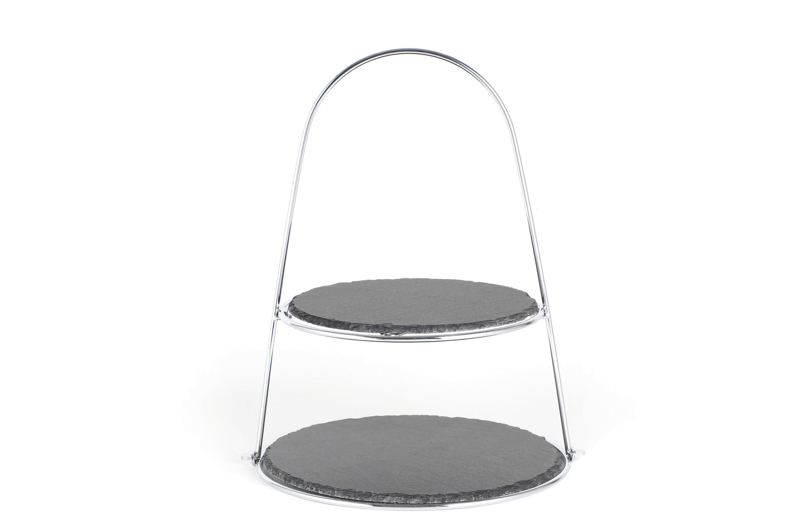 CUPCAKE-STÄNDER 2-stöckig - Silberfarben, Basics, Stein/Metall (24/29/40cm) - Echtwerk