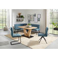 ECKBANK 134/227 cm  in Blau, Schwarz  - Blau/Schwarz, Design, Textil/Metall (134/227cm) - Dieter Knoll