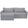 ECKSOFA in Cord Hellgrau  - Hellgrau/Schwarz, Konventionell, Kunststoff/Textil (228/146cm) - MID.YOU