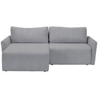 ECKSOFA in Cord Hellgrau  - Hellgrau/Schwarz, Konventionell, Kunststoff/Textil (228/146cm) - MID.YOU