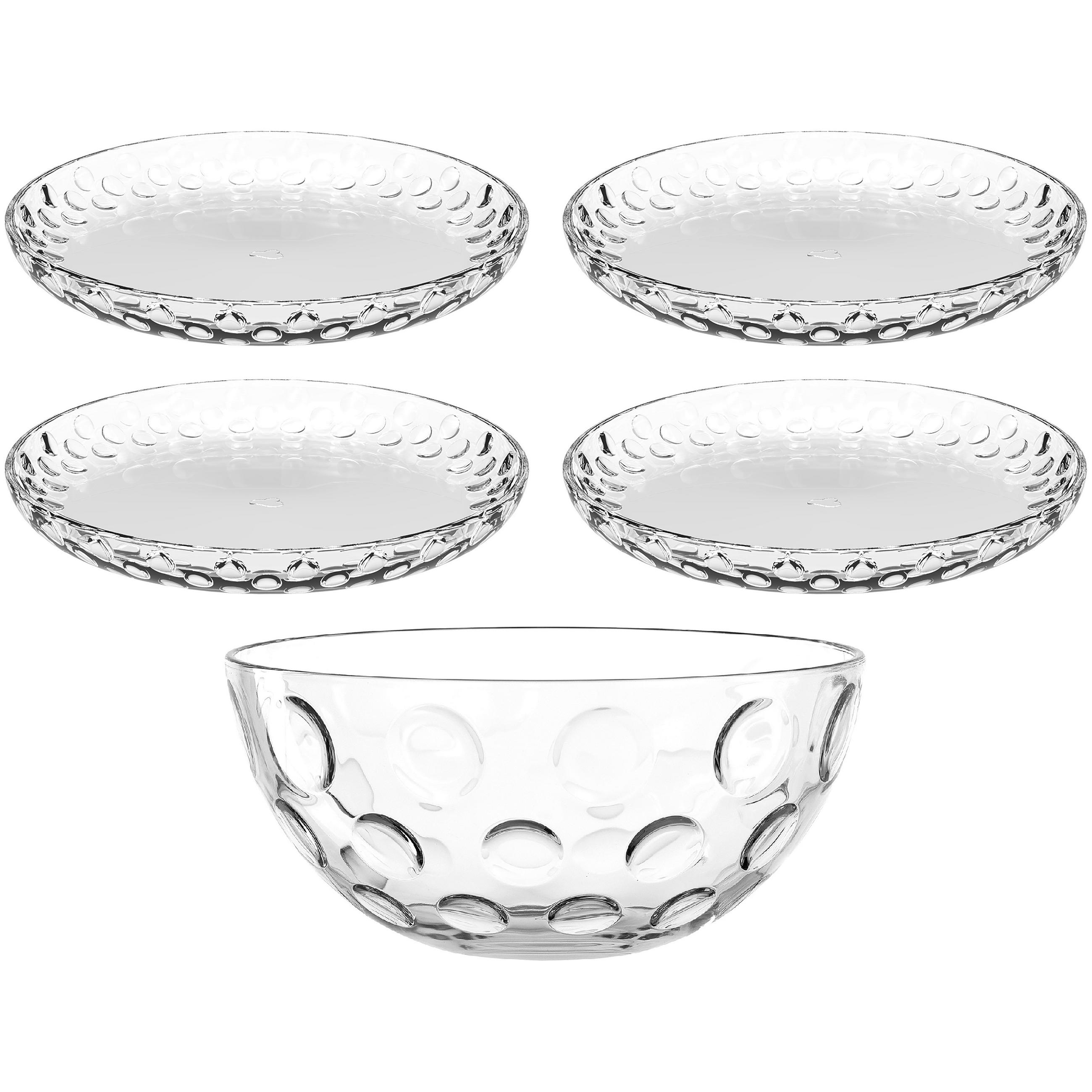 SCHÜSSELSET Cucina Optic 5-teilig  - Transparent, Design, Glas (22,00/12,00/22,00cm) - Leonardo