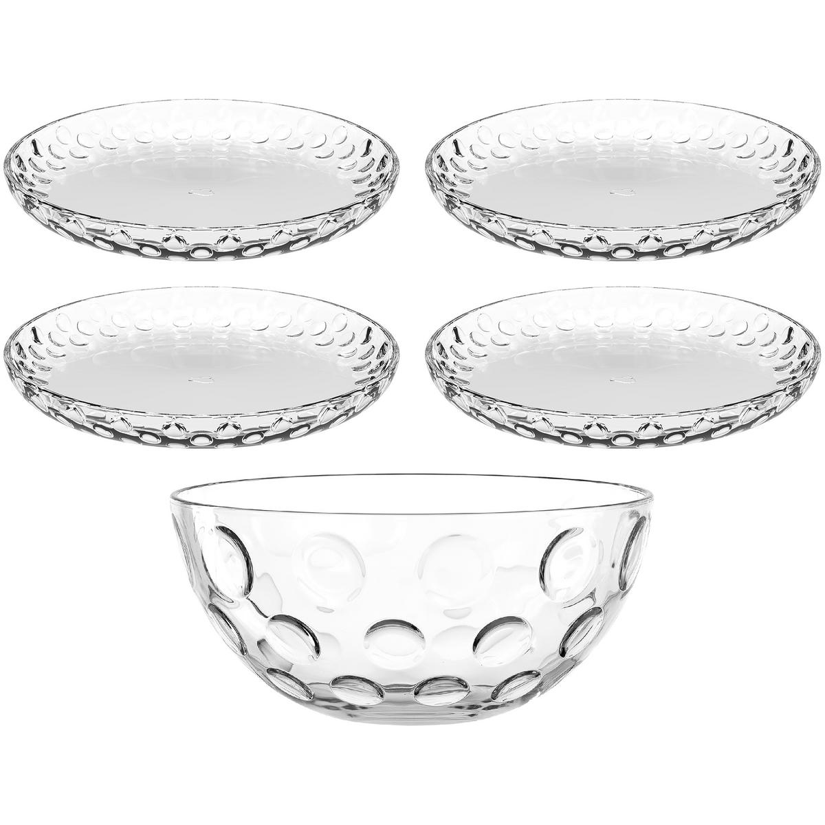 SCHÜSSELSET Cucina Optic 5-teilig  - Transparent, Design, Glas (22,00/12,00/22,00cm) - Leonardo