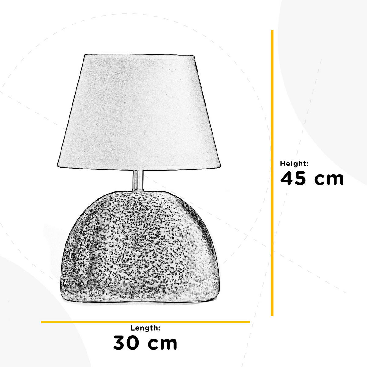 STOLNÍ LAMPA, E27, 30/20/45 cm - černá/bronzová, Design, textil/keramika (30/20/45cm)