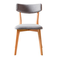 STUHL Flachgewebe Naturfarben, Hellgrau Kautschukholz massiv  - Hellgrau/Naturfarben, MODERN, Holz/Textil (49.5/80/49.5cm) - home24