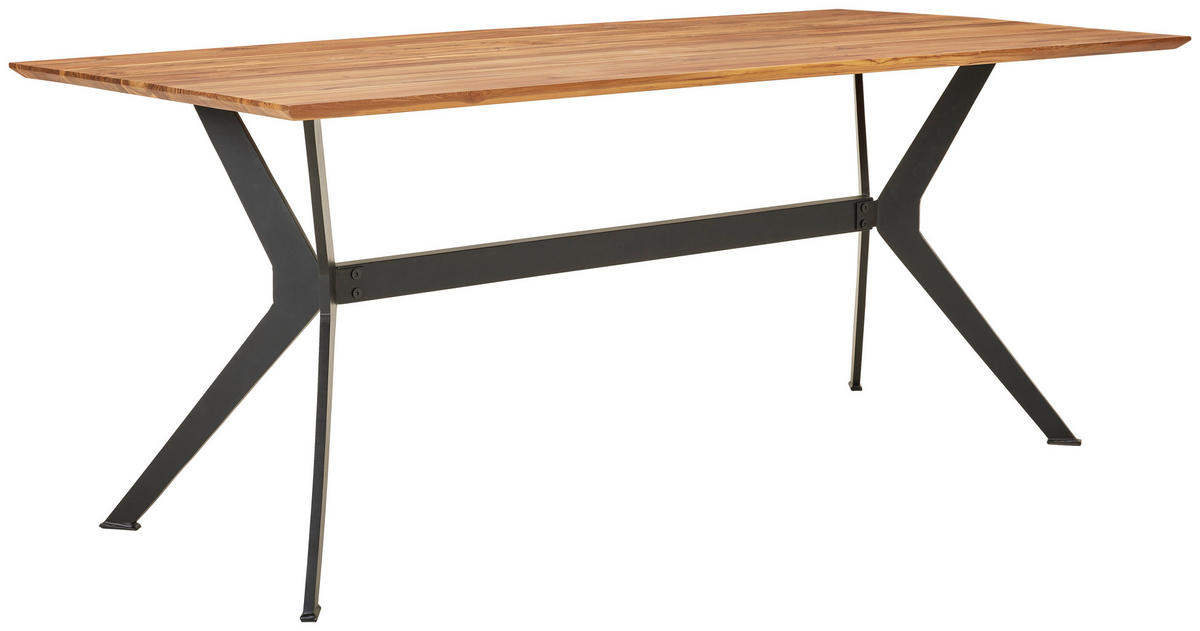 MATBORD i trä 180/90/76 cm   - teakfärg/svart, Lifestyle, metall/trä (180/90/76cm) - Linea Natura